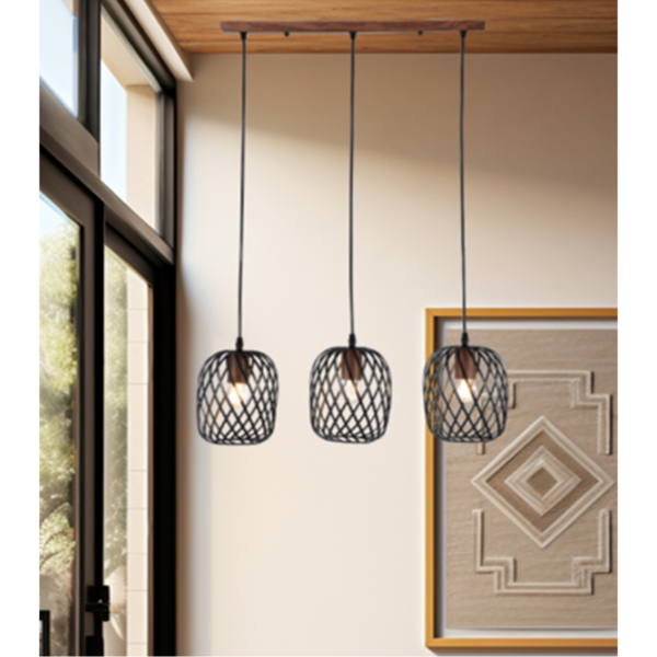 Luminária Pendente Triplo Namíbia 63x15cm Good Iluminação GI-0000D1 - Imagem 2